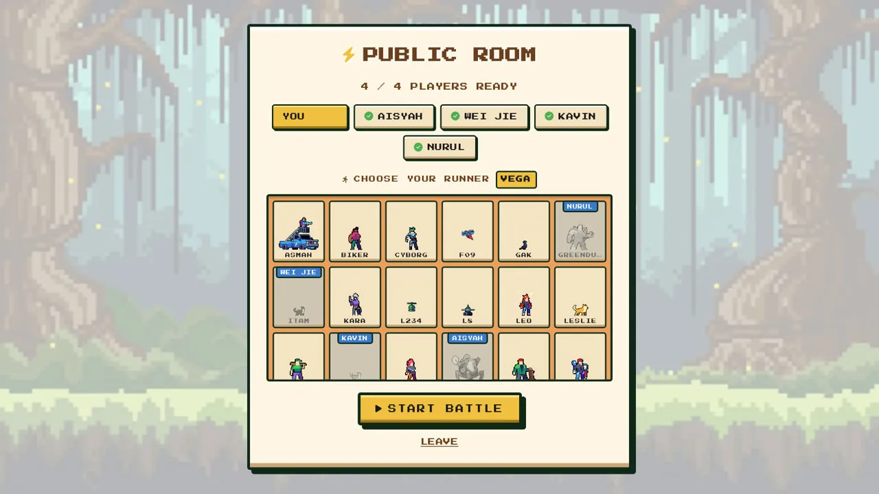 Room mode lobby waiting for players